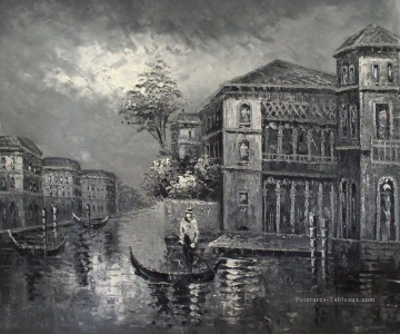 Noire et blanche Venise Peinture à l'huile